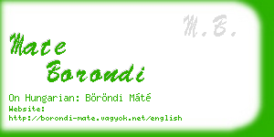 mate borondi business card